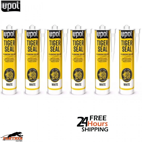 6x U-POL Tiger Seal PU Sealer 310ml White - Strong Polyurethane Adhesive