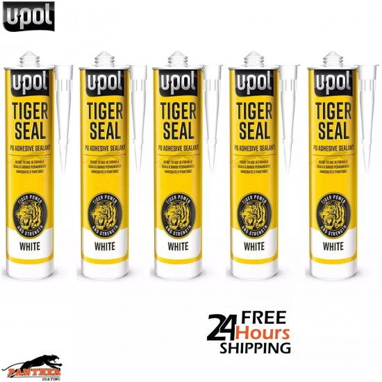 5x U-POL Tiger Seal PU Sealer 310ml White - Strong Polyurethane Adhesive