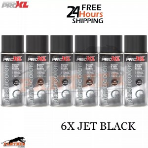 6x PROXL Bumper Trim Paint 400ML Spray Jet Black PC5JB Plasticolor