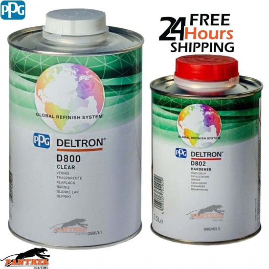 PPG DELTRON D800 CLEARCOAT & D802 HARDENER KIT 1.5LTR
