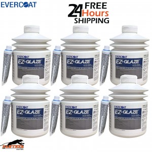 6X EVERCOAT 101395 EZ-GLAZE FINE FINISHING PUTTY 880ML - WITH BPO HARDENER