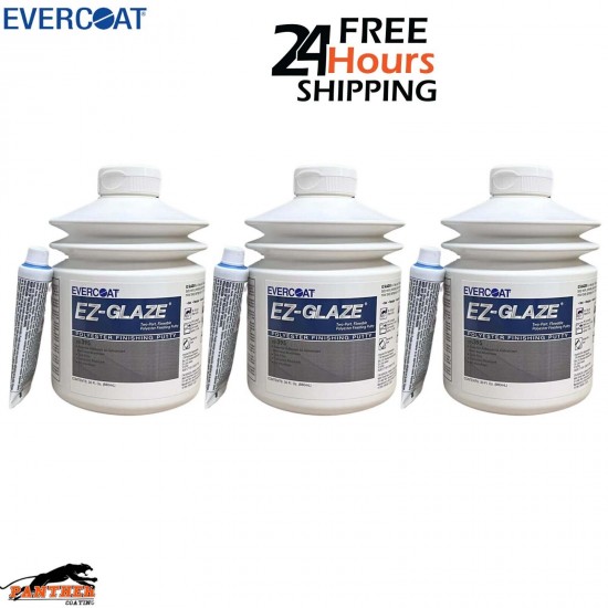 3X EVERCOAT 101395 EZ-GLAZE FINE FINISHING PUTTY 880ML - WITH BPO HARDENER