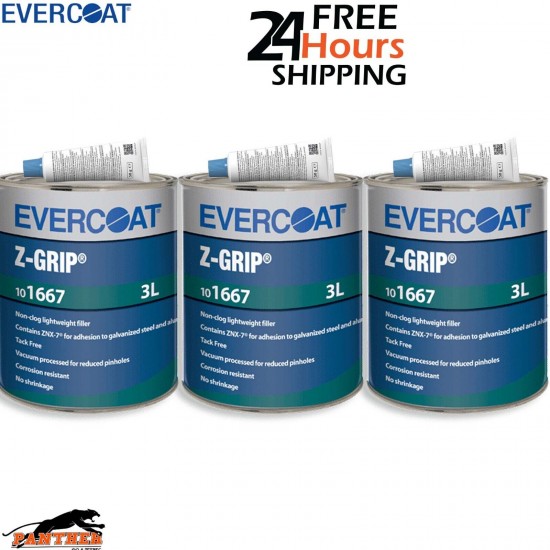 3X EVERCOAT 101667 Z-GRIP POLYESTER BODY FILLER WITH BPO HARDENER 3LT