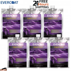 6x EVERCOAT FIBER TECH REINFORCED REPAIR COMPOUND FILLER 709ML INC HARDENER