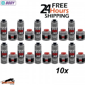 10x HB BODY 955 TOUGH BED LINER COATING 6 BOTTLE KIT WITH HARDENER - BLACK
