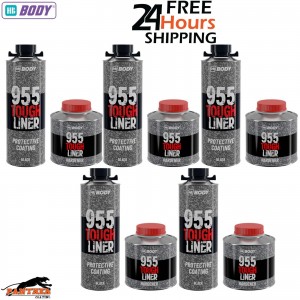 5x HB BODY 955 TOUGH BED LINER COATING 5 BOTTLE KIT WITH HARDENER - BLACK