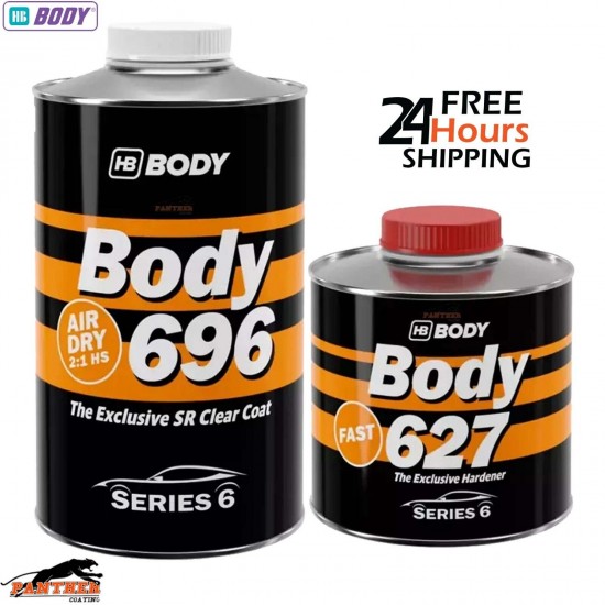 HB BODY 696 AIR DRY CLEAR HS SR 2:1 CLEARCOAT WITH 627 FAST HARDENER -1.5L KIT