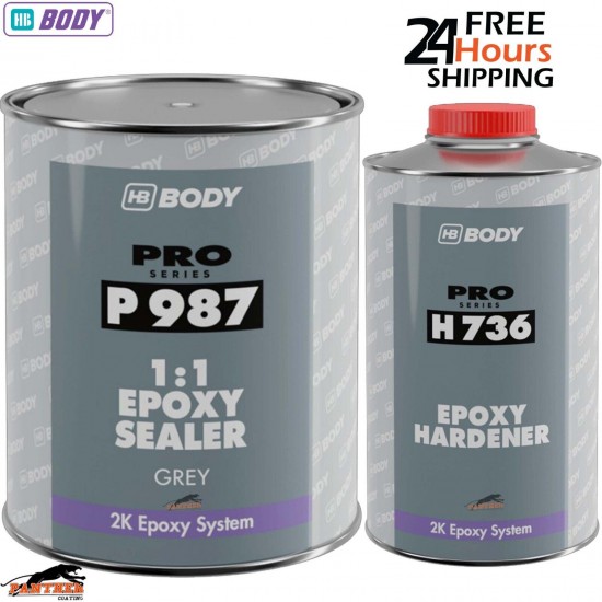 HB BODY P987 2K 1:1 EPOXY SEALER GREY WITH H736 EPOXY HARDENER 2LTR KIT