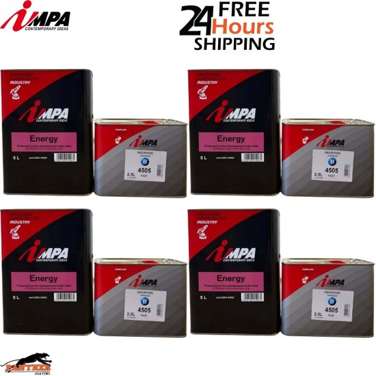 4X IMPA 2K MS Clearcoat / LACQUER With Hardener 7.5 Litre kit
