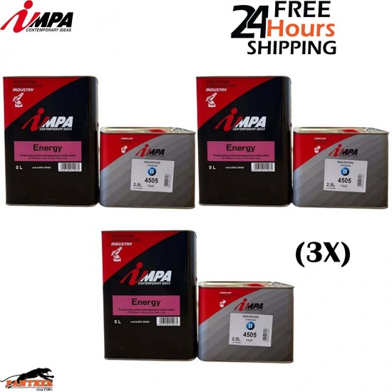 3X IMPA 2K MS Clearcoat / LACQUER With Hardener 7.5 Litre kit