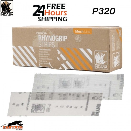 INDASA 612279 RHYNOGRIP MESH LINE SANDING STRIPS 70MM X 198MM PACK OF 50 - P320