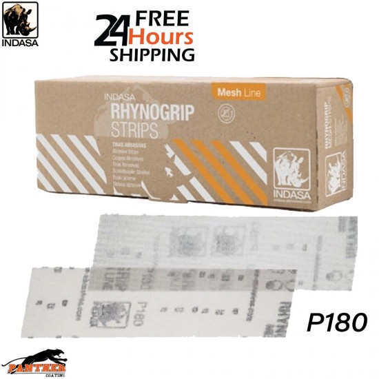INDASA 612156 RHYNOGRIP MESH LINE SANDING STRIPS 70MM X 198MM PACK OF 50 - P180