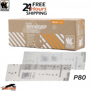 INDASA 612132 RHYNOGRIP MESH LINE SANDING STRIPS 70MM X 198MM PACK OF 50 - P80
