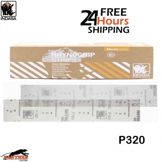 INDASA 612217 RHYNOGRIP MESH LINE SANDING STRIPS 70MM X 420MM PACK OF 50 - P320