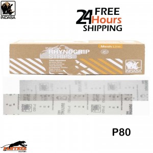 INDASA 612170 RHYNOGRIP MESH LINE SANDING STRIPS 70MM X 420MM PACK OF 50 - P80