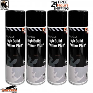 4X INDASA HIGH BUILD PRIMER+ AEROSOL BLACK SPRAY PAINT 500ML