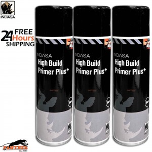 3X INDASA HIGH BUILD PRIMER+ AEROSOL BLACK SPRAY PAINT 500ML