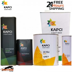 KAPCI LACQUER 6030 + 6033 HARDENER WITH PRIMER KIT 625 GREY & FAST THINNER 600F