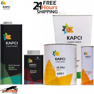 KAPCI LACQUER 6030 + 6031 HARDENER WITH PRIMER KIT 625 GREY & FAST THINNER 600F