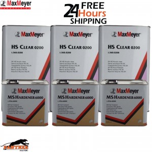 3x Max Meyer HS Clear Coat 2k Lacquer 0200 + MS Hardener 6000 - 3X 7.5Litre kit