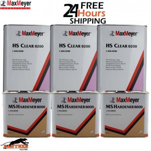 3x Max Meyer HS Clear Coat 2k Lacquer 0200 + MS Hardener 8000 -3X 7.5 Litre kit