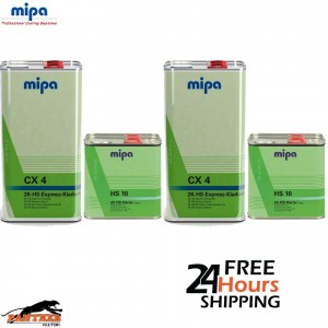 2X MIPA CX4 EXPRESS KLARLACK CLEARCOAT LACQUER & HS10 FAST HARDENER - 7.5LTR KIT