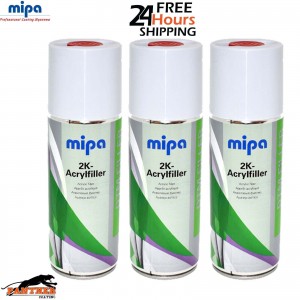 3X MIPA 2K Acrylfiller Spray GREY 2K Primer Filler 400ml Aerosol Inc Hardener