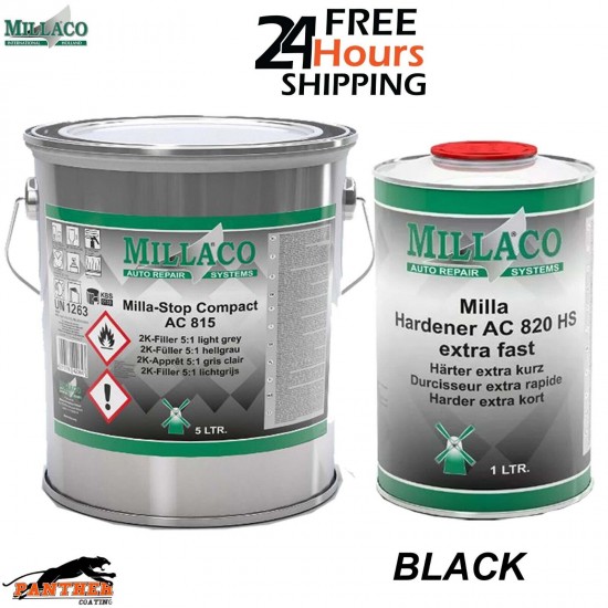 Millaco by Mipa 2k HS High Build Primer Filler Kit 6L KIT - BLACK 5:1