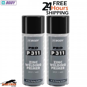 2 X HB BODY P311 ZINC WELD THROUGH PRIMER AEROSOL 400ML - BLACK