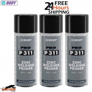 3 X HB BODY P311 ZINC WELD THROUGH PRIMER AEROSOL 400ML - BLACK