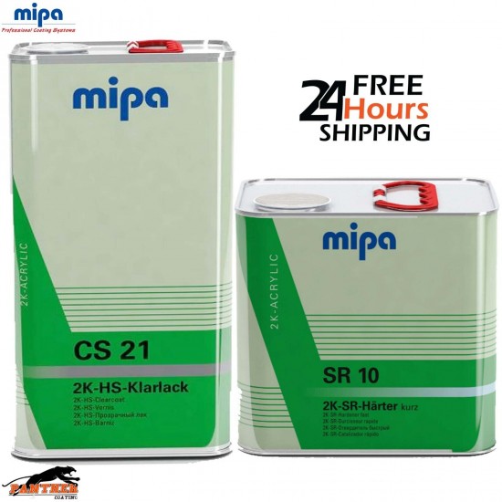 MIPA CS21 2K HS ACRYLIC CLEAR COAT/ LACQUER + SR10 FAST HARDENER 7.5L KIT