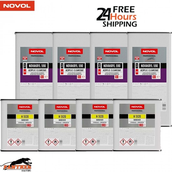 4X NOVOL NOVAKRYL 590 Lacquer + H5120 FAST HARDENER 7.5L KIT