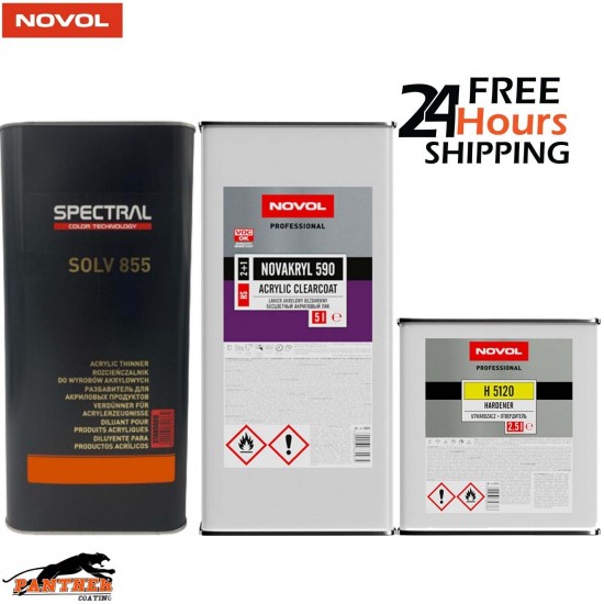 NOVOL NOVAKRYL 590 LACQUER With H5120 FAST HARDENER 7.5L KIT+ 855 std thinner 5L