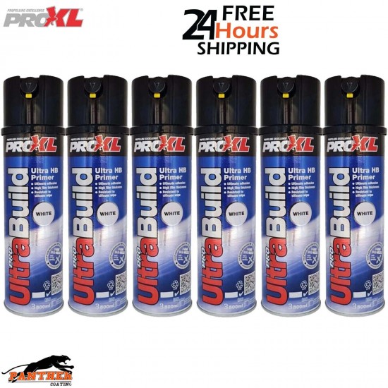 6X PROXL Ultra Prime Aerosol 500ml White High Build Primer Professional Quality
