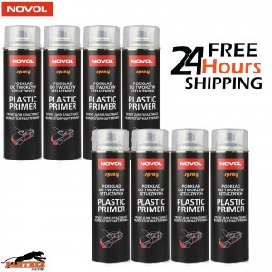 8x NOVOL PLASTIC PRIMER AEROSOL BUMPER ADHESION PROMOTER 500ML