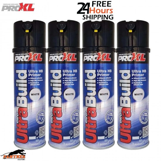 4X PROXL Ultra Prime Aerosol 500ml White High Build Primer Professional Quality