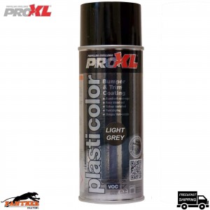 1 X PRO XL PRO PLASTICOLOR BUMPER TRIM PAINT AEROSOL 400ML - PC5LG LIGHT GREY