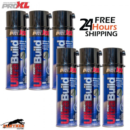 6X PROXL Pro Ultra Build High Build Primer Aerosol 500ml BLACK