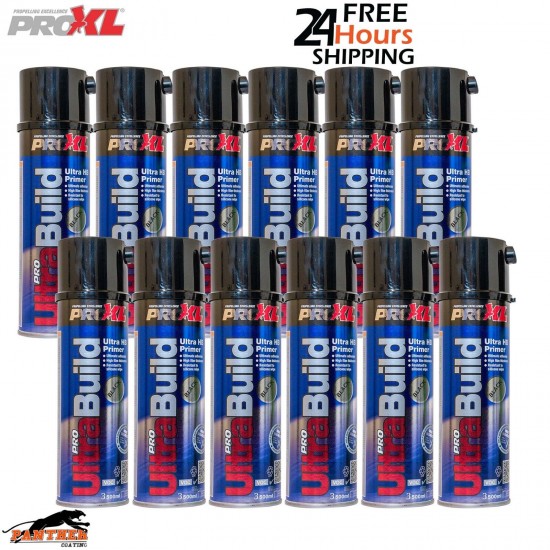 12X PROXL Pro Ultra Build High Build Primer Aerosol 500ml BLACK