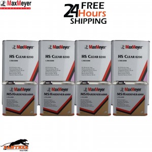 4x Max Meyer HS Clear Coat 2k Lacquer 0200 + MS Hardener 6000 -4X 7. 5Litre kit