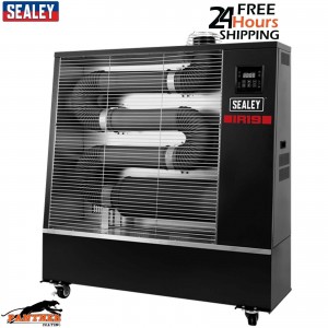 Sealey Industrial Infrared Diesel Heater Fuel Tank 70L Run Time 36hr 19kW IR19