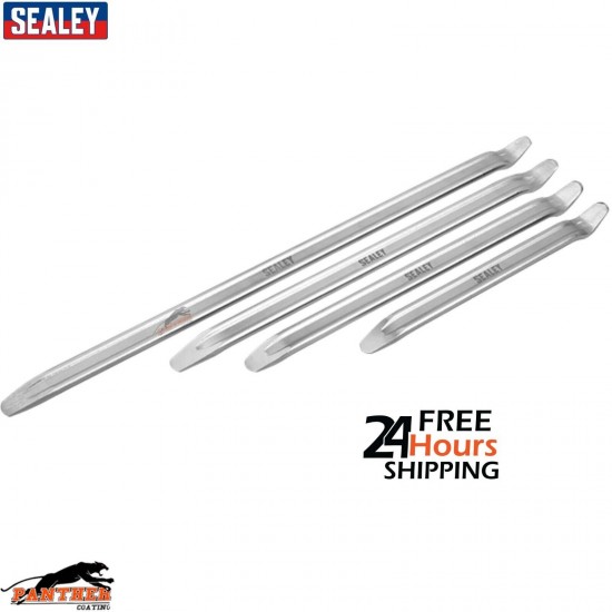 Sealey VSTL3456 Tyre Lever PryBar Remover For Motorbikes Cars 4pc Set 12" 16" 18