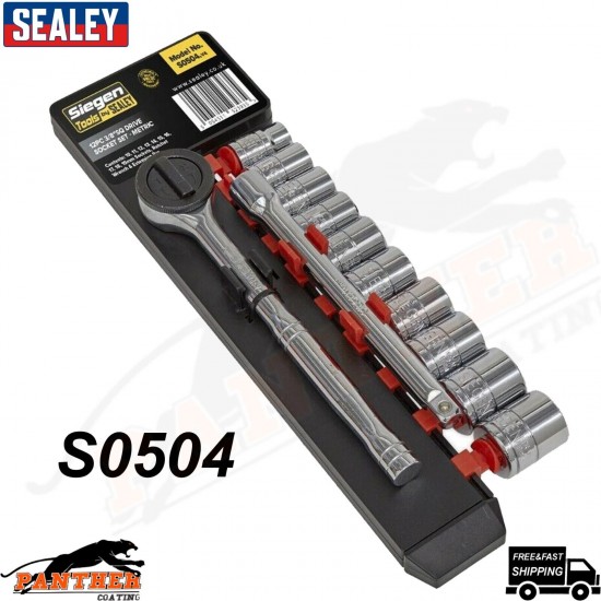 Sealey S0504 WallDrive® Socket Set 12 Pcs 3/8" Drive 6 Point Metric