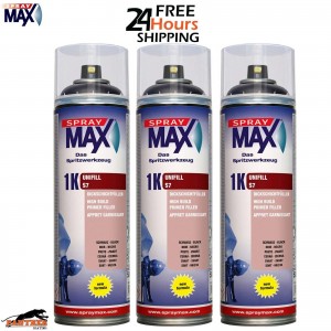 3X SPRAYMAX 680424 1K UNIFILL PRIMER S7 BLACK AEROSOL (500ML) S7 black
