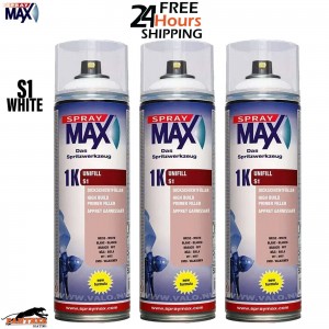 3X SPRAYMAX 680420 1K UNIFILL PRIMER AEROSOL 500ML - S1 WHITE