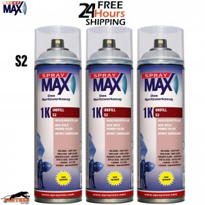 3X SPRAYMAX 680422 1K UNIFILL S4 PRIMER AEROSOL 500ML - S4 MID GREY MATT