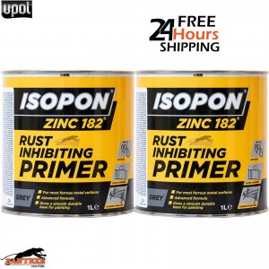 2X U-POL DAVIDS ISOPON ZINC 182 Rust Inhibiting Primer 1k 1L Z182/1 UPOL