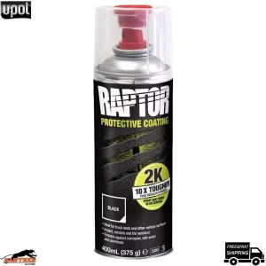 UPOL RAPTOR 2K TOUGH BED LINER U-POL PROTECTOR 400ML AEROSOL - BLACK