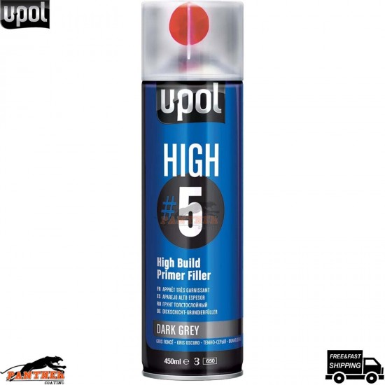 UPOL HIGH 5 HIGH BUILD PRIMER AEROSOL U-POL - DARK GREY