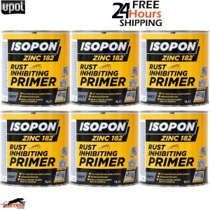 6X U-POL DAVIDS ISOPON ZINC 182 Rust Inhibiting Primer 1k 1L Z182/1 UPOL